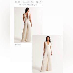 Abercrombie & Fitch Giselle Pleated Jumpsuit in white size small